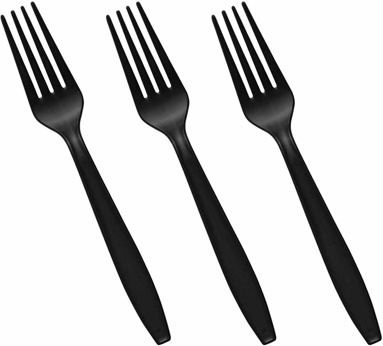 Kaya Black Disposable Plastic Forks - 7" (Pack of 100) | BPA-Free, Durable & Sleek Design | Perfect for Parties, Events, Catering & Everyday Use