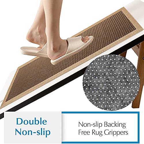 Twill Kitchen Mat Kitchen Rugs Set Of 2 Kitchen Rugs And Mats Non Skid Washable Kitchen Floor Rugs For In Front Of Sink Heavy Duty Standing Mat Kitchen Mats For Floor Countertop Fridge Indoor #TOP4