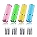 4 Pcs Lampe Torche Led , Mini Lampe de Poche avec Poignée Fluorescente pour Enfant ou Adulte Cyclisme Camping Lecture Promenade Randonnée Travail Comprend 12 Piles