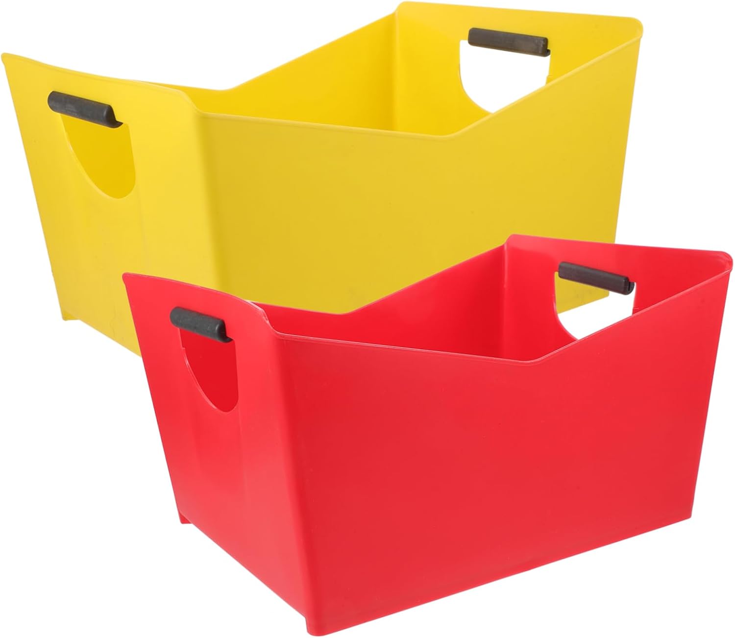 2pcs Plastic Ice Bucket Household Wine Container Stylish Rectangular Design for Parties Bars Events Includes Red -Shaped Ice Buckets Practical with Handle