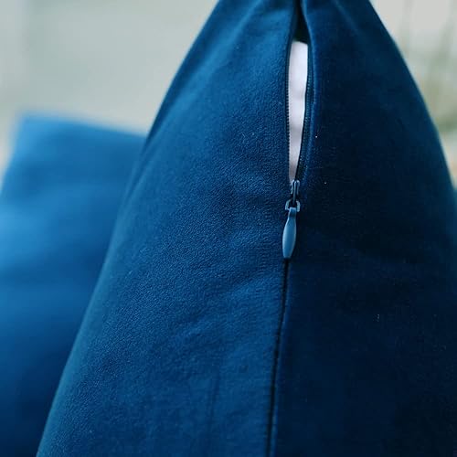 Miniatura 6 de Juego de 2 cómodas fundas de almohada para ropa de cama, fundas decorativas para sofá y sillón, terciopelo sólido suave con cremallera oculta, 18 x