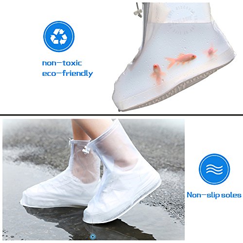 Funlavie Rain Shoe Covers Non-Slip Reusable Waterproof Shoe Covers For Women Men #TOP2
