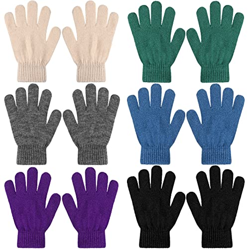 Boyiee 6 Paires Gants Magiques d'hiver pour Enfants Gants Chauds à Doigts Complets Gants Tricotés Extensibles pour Enfants (1-4 Ans) Cover