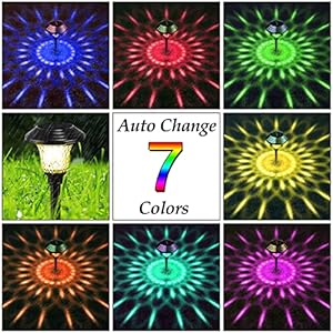 BEAU JARDIN 8 Pack Colored Decorative Solar Pathway Lights with 7 Color Changing Garden Stake Glass Metal Stainless Steel Waterproof Solar Powered Landscape Lights Lighting Black BG293 BEAU JARDIN 8 Pack Colored Decorative Solar Pathway Lights with 7 Color Changing Garden Stake Glass Metal Stainless Steel Waterproof Solar Powered Landscape Lights Lighting Black BG293