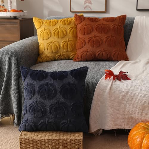 Dfxsz A1 Fall Pillow Covers 20X20 Set Of 2 Fall Decorations Autumn Rust Pumpkin Throw Pillow Cases Soft Plush Faux Fur Wool Couch Cushion Case thumb #3