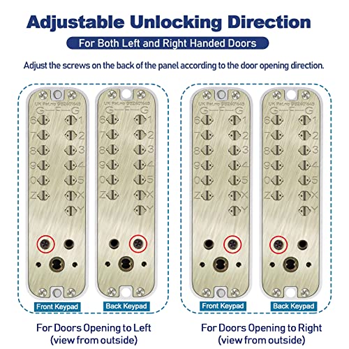 Keyless Entry Door Lock With Keypad Deadbolt, Double Sided Mechanical Keypad Latch Door Lock With Handle, Combination Lock With Keypad Door Knob For Outdoor Gates Fences Windows, Passage Mode, Silver #TOP4