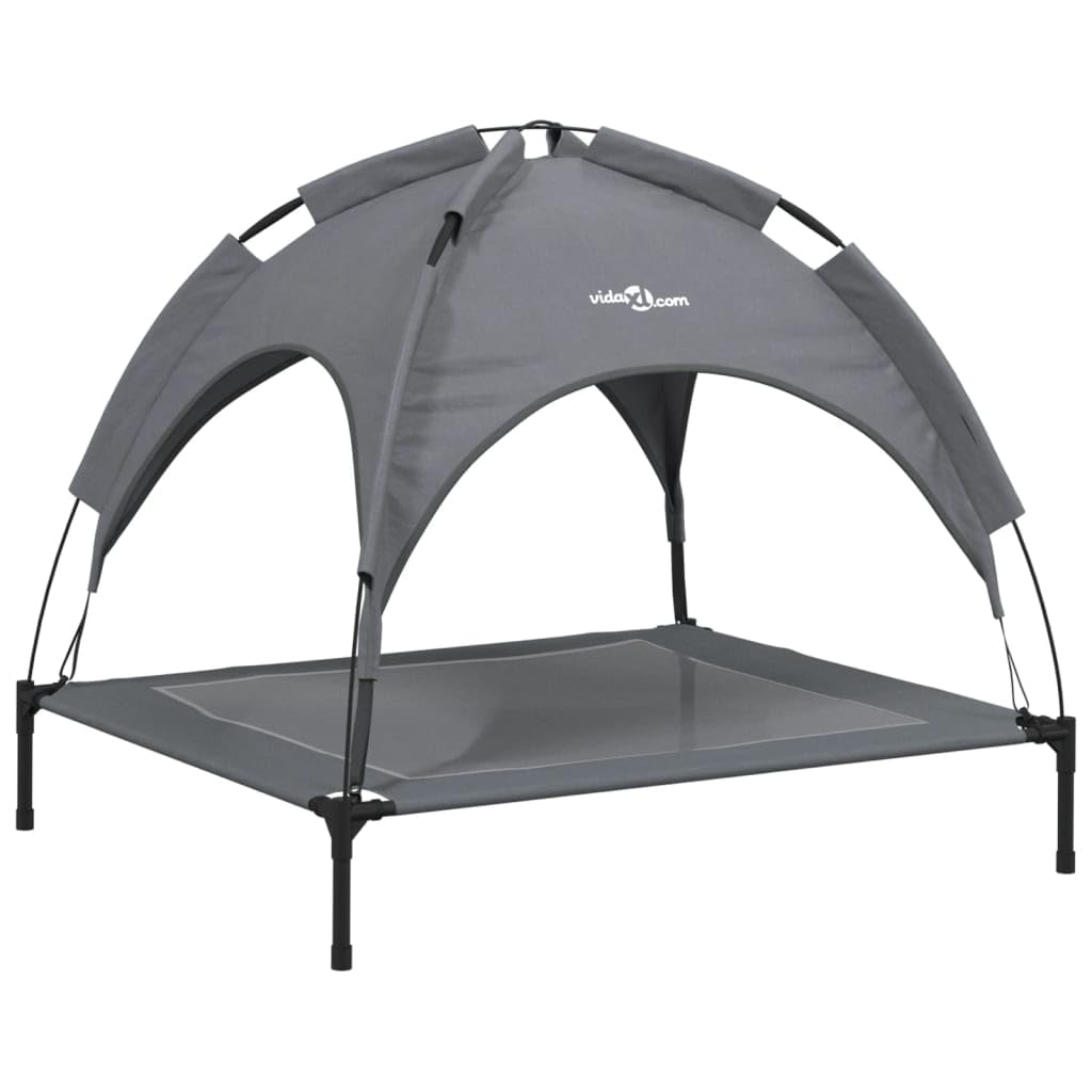 Lit pour Chien avec auvent Anthracite Tissu Oxford et Acier Articles pour Animaux de Compagnie Anthracite,172598
