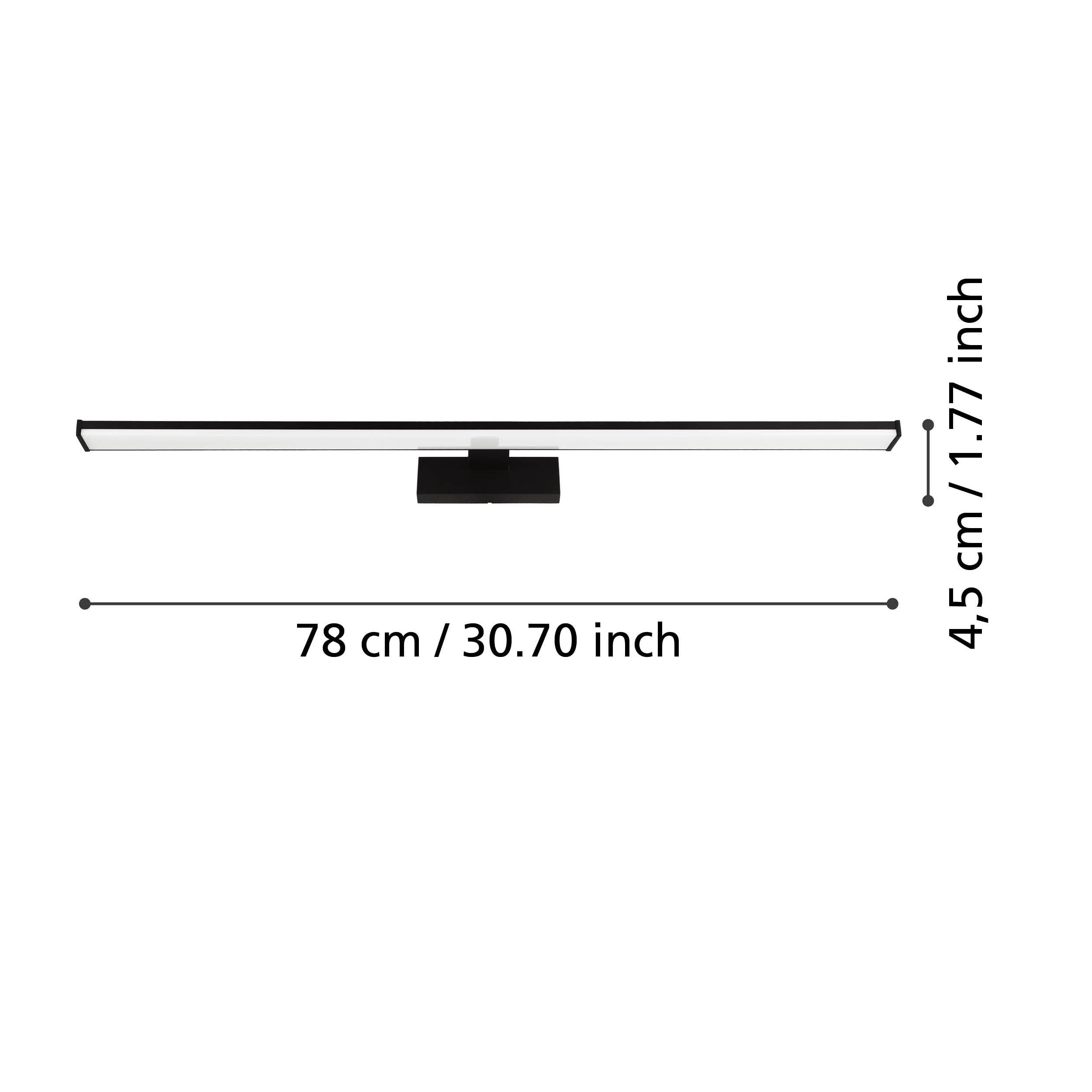 EGLO lampada da parete a Led Pandella 1, a luce singola, impermeabile, in | alluminio e plastica, illuminazione da bagno, IP44, bianco neutro, L 78 cm