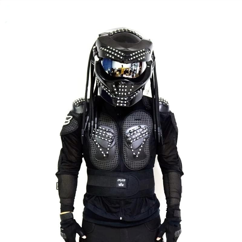 Disfraz de robot luminoso con casco RGB para actuaciones en discotecas y Halloween