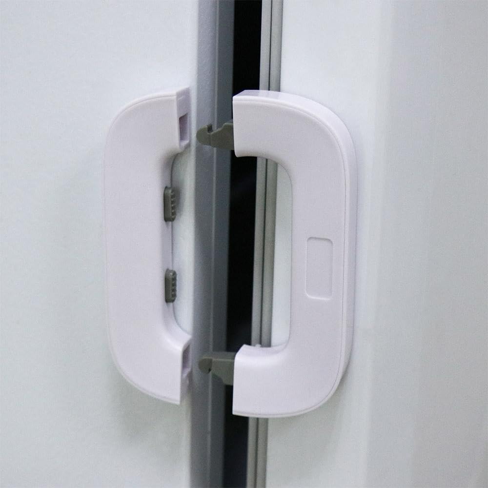 2 Pack Home Refrigerator Door Safety Lock, Latch Catch Toddler Kids Child Safe Adhesive no Tools Need or Drill