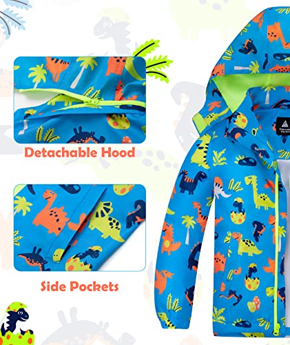 Image of SWISSWELL Toddler Boys Girls Rain Jacket Waterproof Outwear Breathable Rain Coat for Toddler with Detachable Hood 2-7 Years