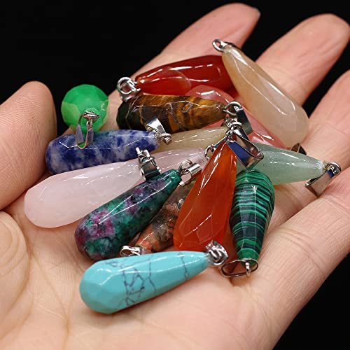 Quartz rose et unakite en pendentifs lot de 12 pour ateliers bijoux créatifs DIY