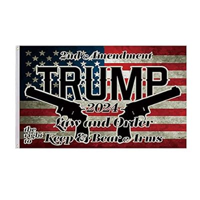 Trump Law & Order 2nd Amendment Guns American Flag 3x5 FT Polyester Banner with Brass Gromments