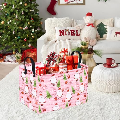 Image of Storage Basket Gift Laundry Bins Collapsible Storage Baskets Box Laundry Nursery Hamper for Home and Office Decoration with Handles