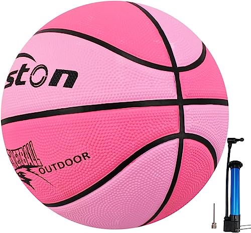 Senston Basketball Size 5 Basketballs 27.5 inch Rubber Basketball - PINGK