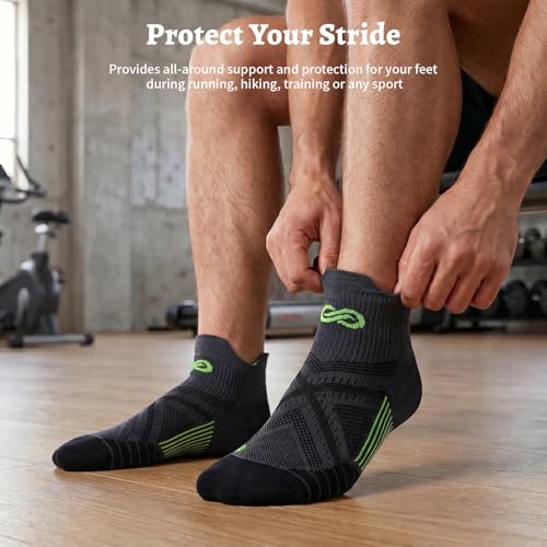 Image of PAPLUS Compression Socks for Men & Women, 2 /4 /6 Pairs Ankle Running Socks with Arch Support, Ankle Support, Plantar Fasciitis