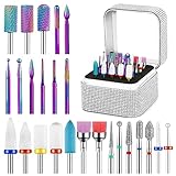 Cellentool 25Pcs Nail Drill Bits Set with Storage Box, 3/32 Inch Tungsten Ceramic Diamond Carbide...