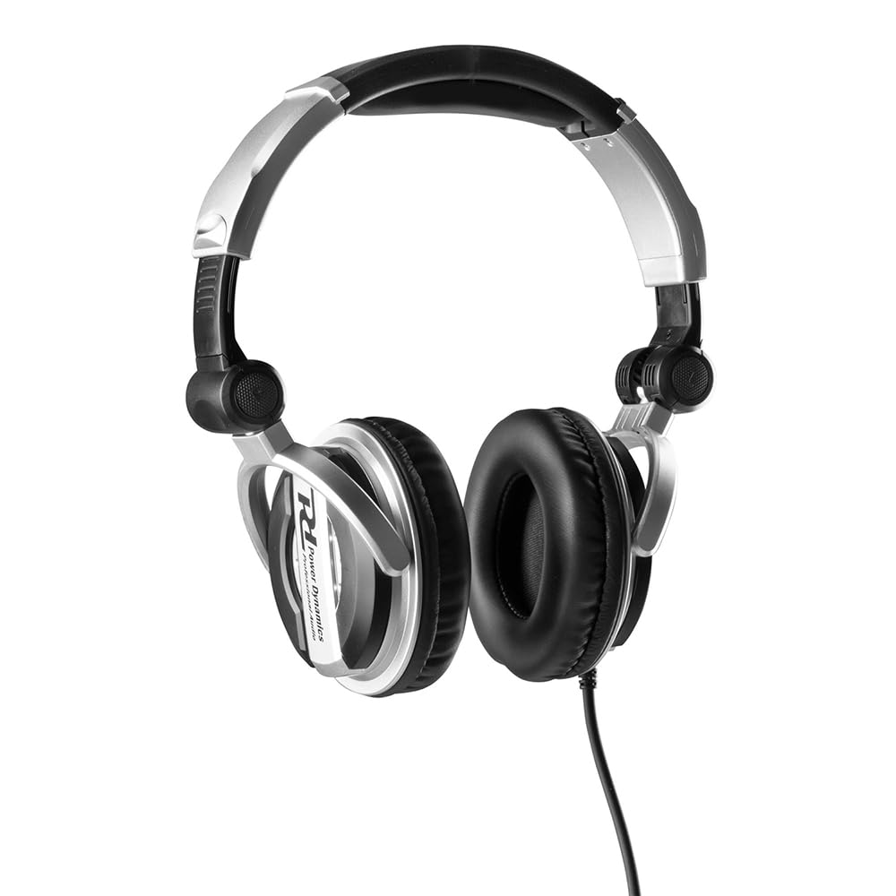 Power Dynamics PH510 Casque DJ, Accessoire Pro, Haute Qualité, Matériel Professionnel, Facile à Transporter, Pilotes 50mm pour SPL Élevés, Adaptateur à Visser 3,5-6,35 mm