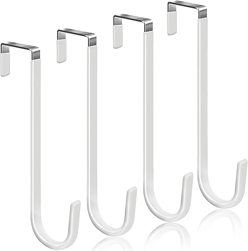 Paquete de 4 ganchos para colgar sobre la puerta, gancho grande para colgar en la puerta, superficie de goma suave que evita arañazos, gancho de