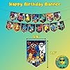 Lemoneon 99 Nights in the Forest Birthday Party Decorations Supplies Happy Birthday Banner Cake Cupcake Toppers Balloons Hanging Swirls Background #4