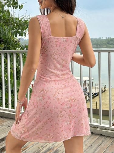 Image of Floerns Women's Leopard Print Mesh Bodycon Mini Dress Sleeveless Bowknot Y2k Dresses