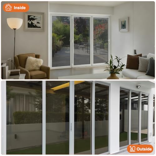Película de privacidad para ventana Ohmywor plata 15.7"x78.7" miniatura 6