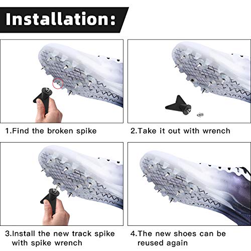 Mineloff Track Spikes Replacement For Track Shoes,Steel Pyramid Spikes For Running,Hiking,High Jumping,Cross Country,With Storage Box And Wrench,100Pcs (Silver) #TOP7