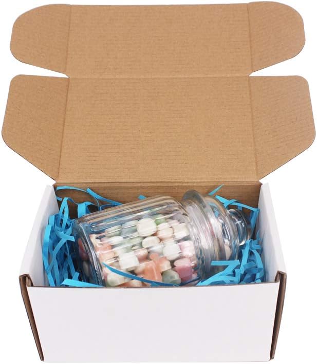 zmybcpack 50 Pack 6x4x3 inch Corrugated Box Mailers- White Cardboard Shipping Box Corrugated Box Mailer Shipping Box For Mailer, Moving and Craft