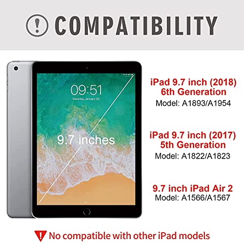 Joyfast Ipad Air 2 Case With Keyboard, Rotatable Folio Cover With Pencil Holder, Magnetic Rgb Backit Keyboard For Ipad 6Th Generation 5Th Generation 9.7 Inch (Blue) #TOP5