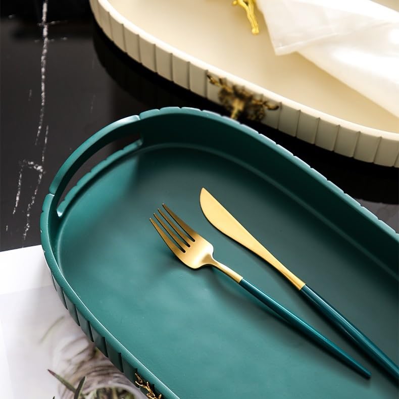 Bandeja de té de diseño elegante con frutero para organizar y decorar la sala de estar 7