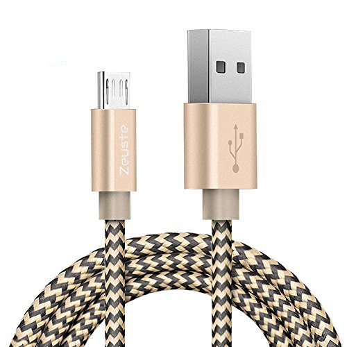 (Zeuste®)microusbケーブル 高速転送ケーブル 高耐久ナイロン 2.4A 高速データ通信対応Samsung、Nexus、 LG、 Motorola 、Android スマートフォンその他USB機器対応できる(2色編み0.9M ブラック&ゴルード) (Zeuste®)microusbケーブル 高速転送ケーブル 高耐久ナイロン 2.4A 高速データ通信対応Samsung、Nexus、 LG、 Motorola 、Android スマートフォンその他USB機器対応できる(2色編み0.9M ブラック&ゴルード)