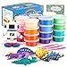 Price comparison product image Air Dry Clay, 24 Colors Ultra Light Modeling Clay, iFergoo Magic Clay DIY Creative Modeling Dough with Project Booklet