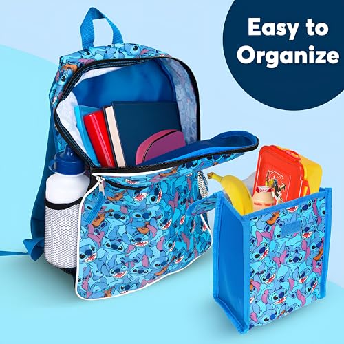 Image of Disney Lilo and Stitch Backpack for Kids, 16 Inch School Bookbag with Lunch Box, Reusable Water Bottle and Keychain, Use for Back to School Bag Pack, Lilo & Stitch Gifts for Girls and Boys