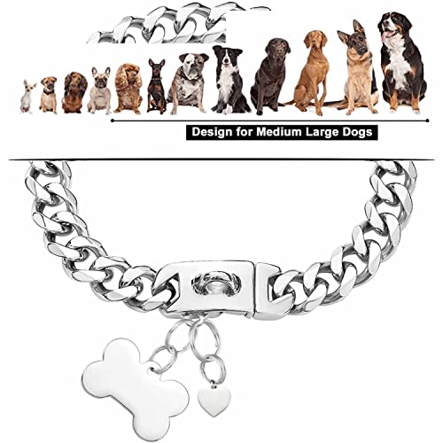 Collier de chaîne pour chien en métal avec étiquette d'identification - 3