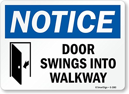 Étiquette Notice Door Swing en vinyle haute durabilité