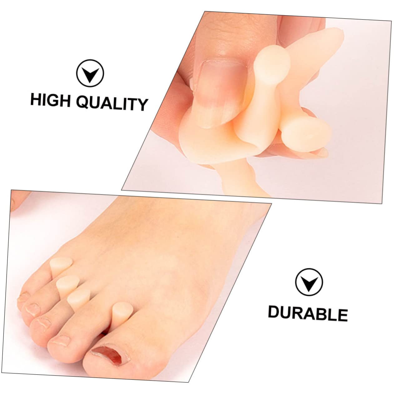 Mobestech 20pcs Silicone Toe Separators Toe Protectors and Hallux Skin Color Easy to Use for Foot Comfort and Alignment