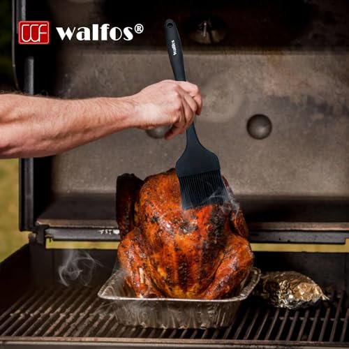 image for Walfos 3 Size Basting Brush, High Heat Resistant Silicone Pastry Brush