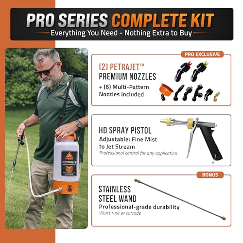 Image of PetraTools HD2000-S Battery Powered Garden Sprayer 2 Gallon 9 Spray Nozzles