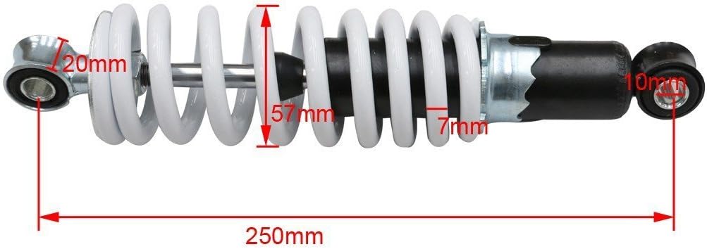 250mm Sensa-Trac Load Shock Absorber | Spring Assist Loaded Carrier Shocks ATV Quad Bike 4 Wheeler