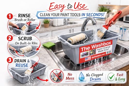 The Washbox Paint Tray for Brush Clean Up Large Insert for Sinks to Make Paint Cleanup Easy