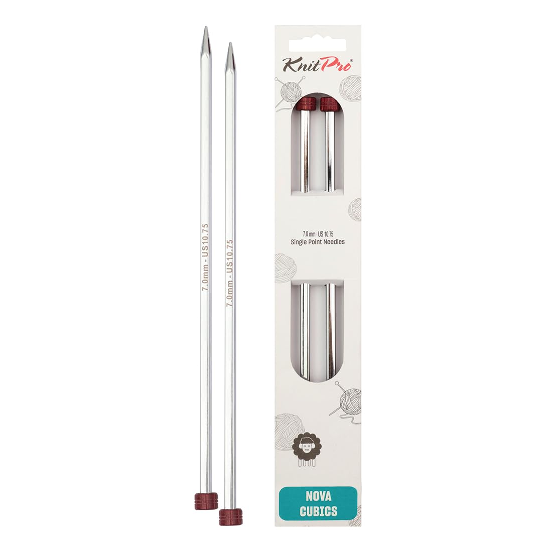 KnitPro Nova Cubics Single Pointed Needles 10" (25cm) | 7.00mm