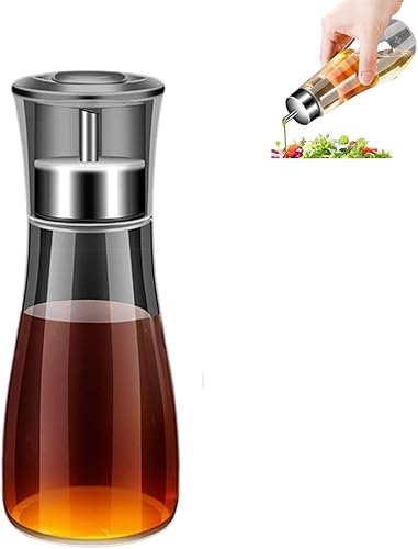 Botella dispensadora de aceite de oliva de 5.1 fl oz5.1 oz botella de aceite de vidrio para cocina de cocina, dispensador automático de aceite de