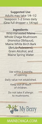 Miniatura 6 de Maine Chaga - Extracto líquido de corteza de hongo y abedul | 2 onzas | Cosechado silvestre y doble extracción | Chaga cultivada en Estados Unidos y