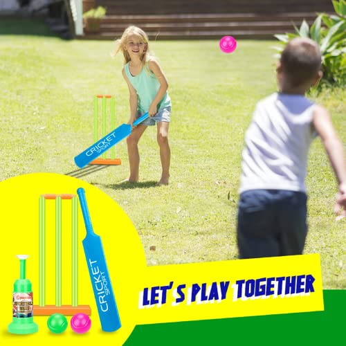 Kids Cricket Set Kids Plastic Cricket Bat Ball Stumps Set Abs Plastic Cricket Bat Set Cricket Bat And Ball Beach Wicket Stand Kit For Children Parent-Child Sports Game Gift For Boys And Girls 6-12 #TOP5