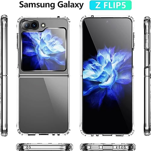 Image of for Samsung Galaxy Z Flip 5,Samsung Galaxy Z Flip 5 Phone Case Clear Transparent TPU Shock-Absorption Flexible Cell Phone Cover for Samsung Galaxy Z Flip 5 - Transparent