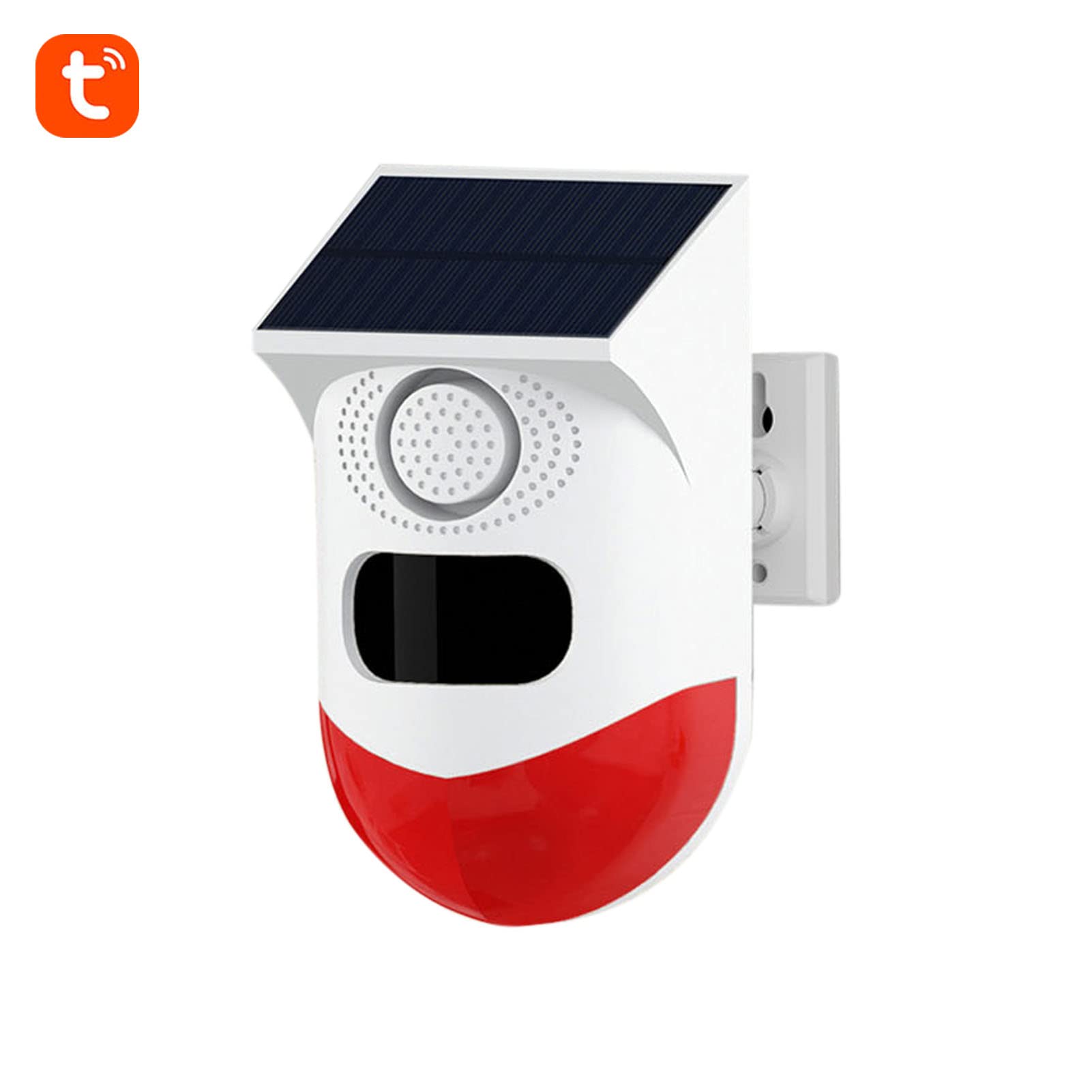 HUIOP Detector de Sensor de Movimiento infrarrojo inalámbrico con energía Solar WiFi, Sirena estroboscópica, Alarma de 120dB, Sensor PIR Impermeable,Sensor de Movimiento infrarrojo