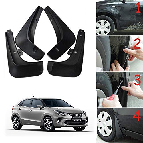 Image of Oshotto (O.E.M Fitting Cup Type) Mud Flap /Splash Guard Compatible with Toyota Glanza (Set of 4)