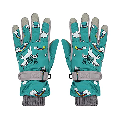 Image of RARITYUS Kids Cute Unicorn Gloves Waterproof Winter Ski Fleece Lined Snow Glove Thermal Warm Mittens for 3-9 Boys Girls