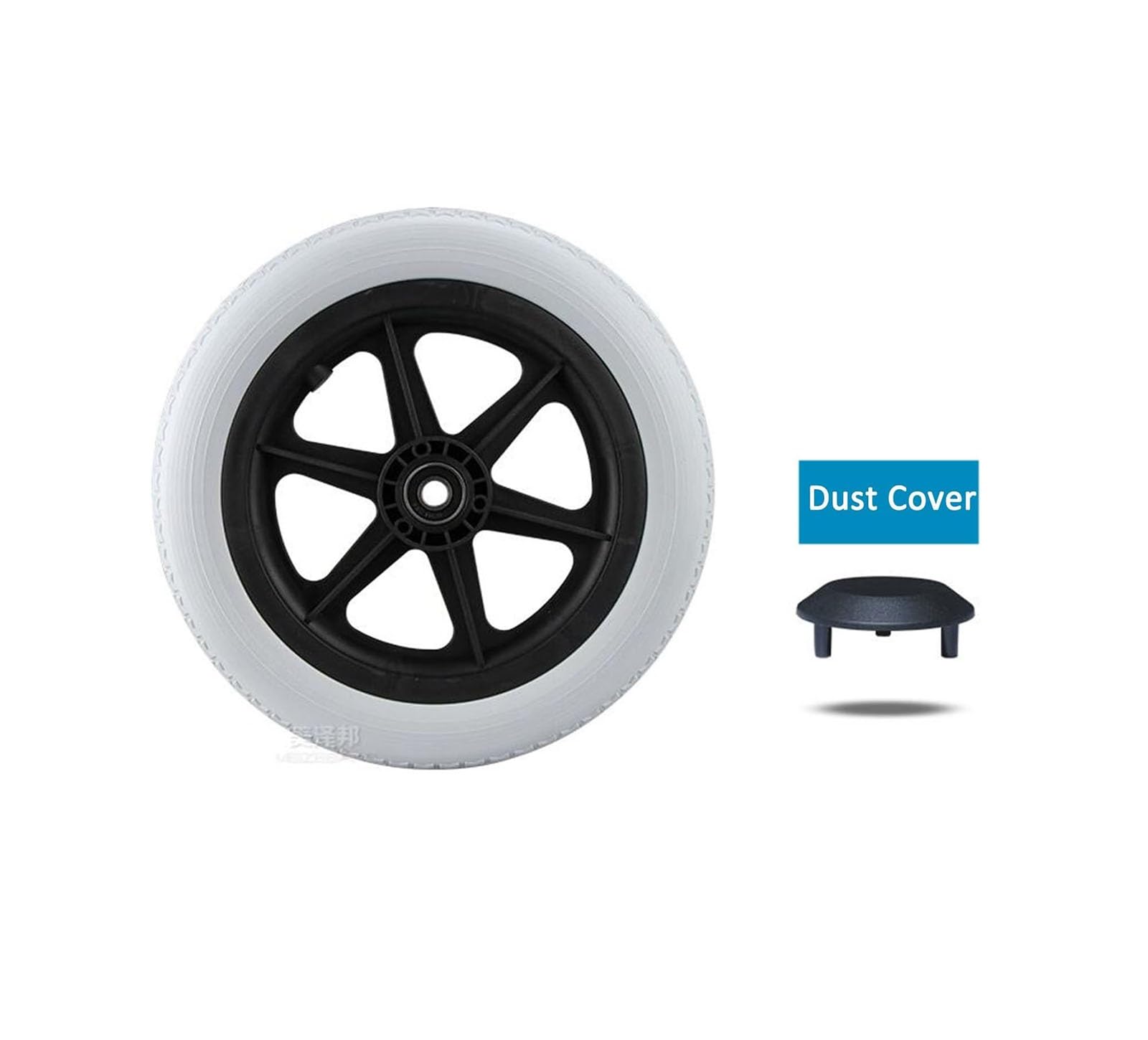 Ruedas Giratorias para Silla de Ruedas,1par de ruedas traseras para silla de ruedas de 12 pulgadas,construcción de neumático macizo gris,accesorios de ruedas de repuesto universales para silla de rued
