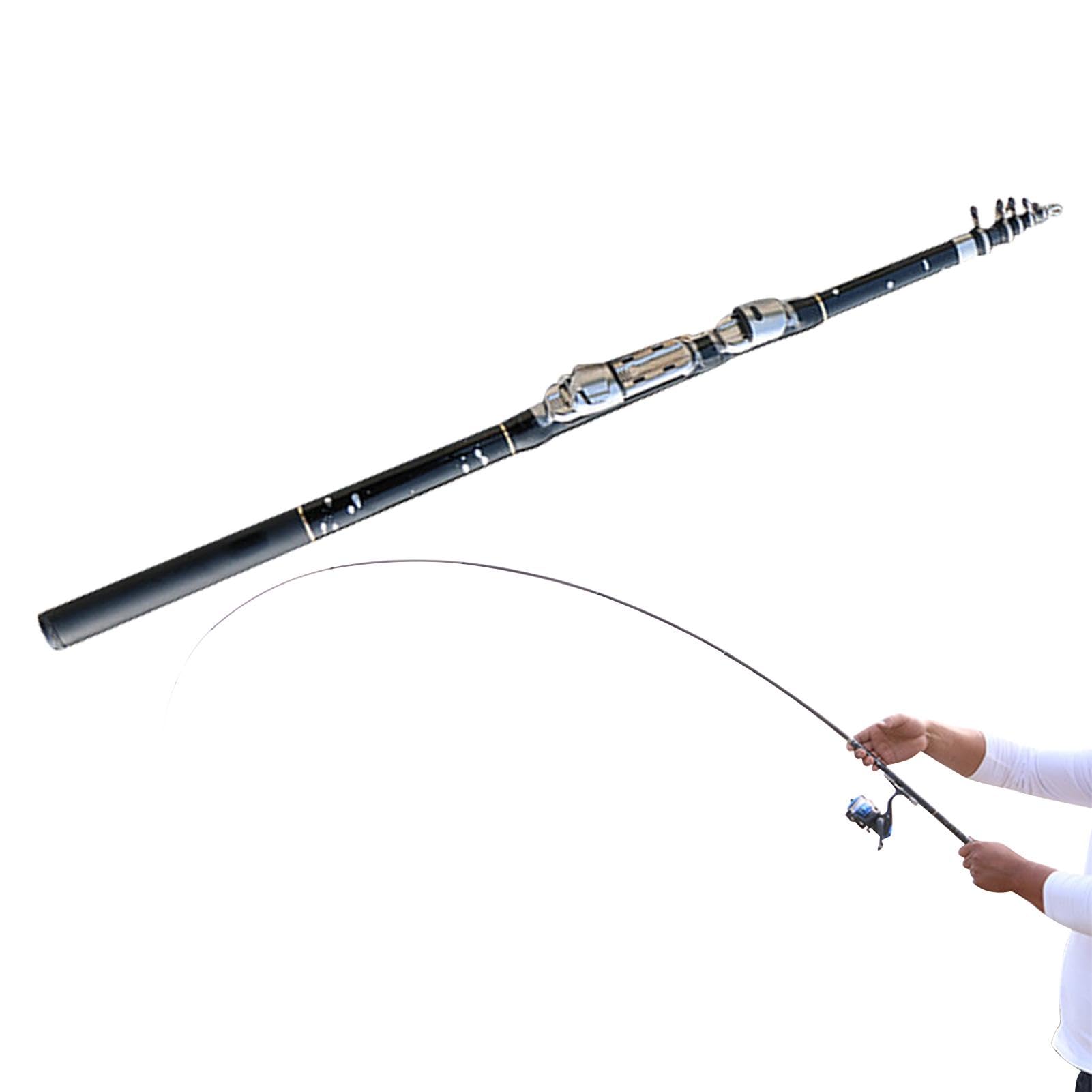 Canne à Pêche Mer 1.5m Fibre Carbone - Compacte Et Robuste, Idéale Pour Voyages Et Pêche En Mer